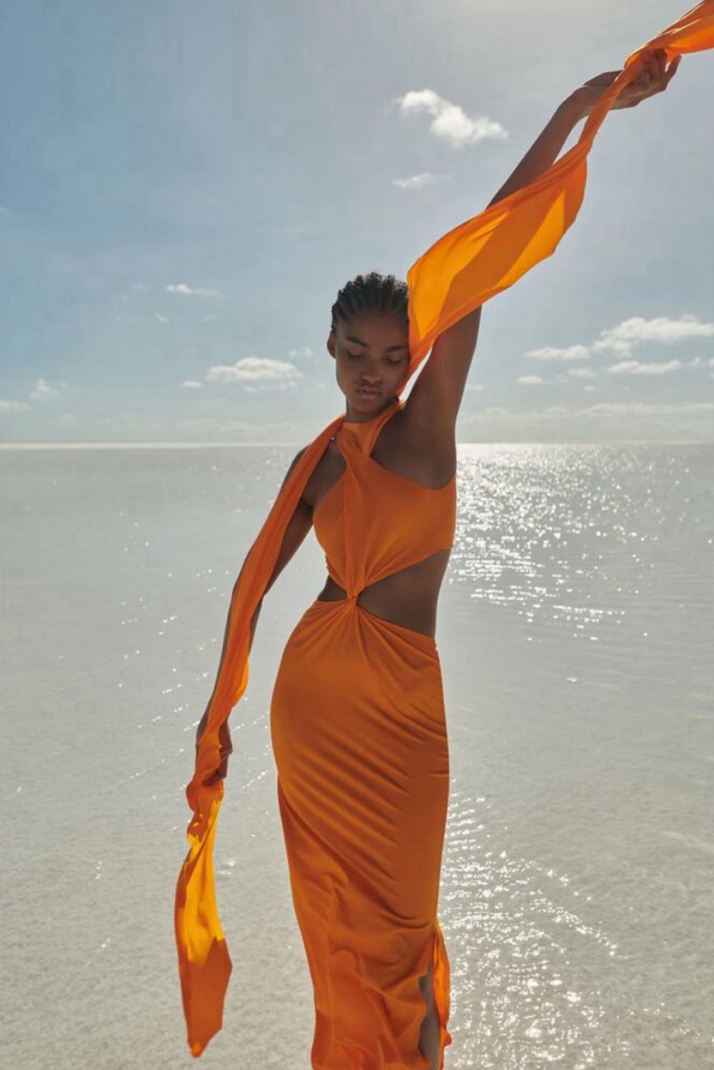 beach orange dress ASOS DESIGN plunge sheer maxi beach dress in with rope detail in orange
