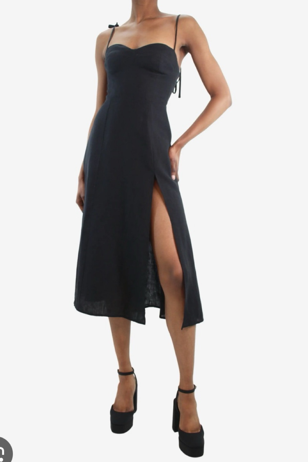 long white dress linen Claire Maxi Linen Dress in White main image 0