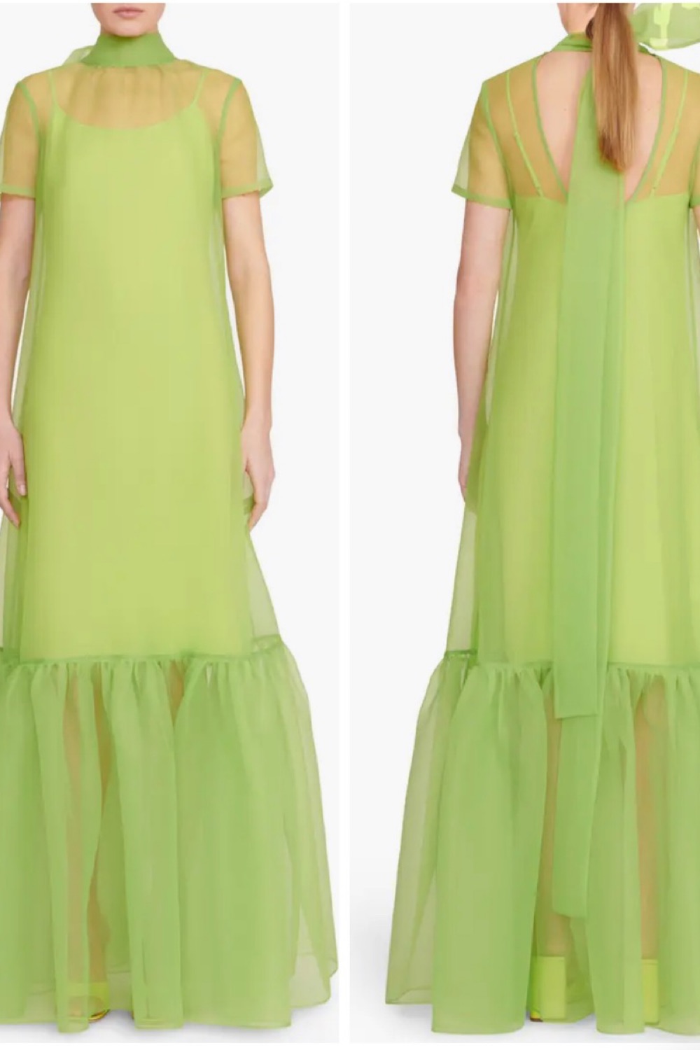 what to wear with an olive green dress Rent Staud Calluna Organza Dress main image 1