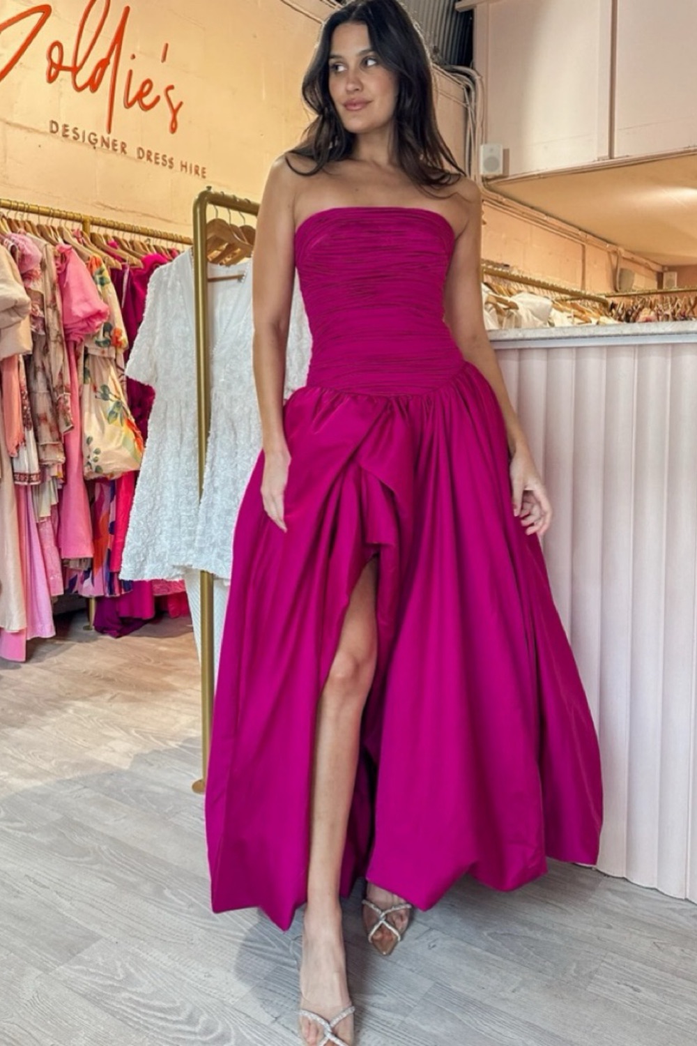 autumn denim dress Lady Black Tie - Escape - Dark Midi firstday2026 featuring a classic button Dress's Color:7#-Pink Morilee Bridesmaids Dress 3030008